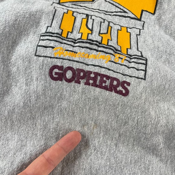 Vintage 80s University Of Minnesota Golden Gophers Crewneck Sweatshirt XL USA * - Picture 12 of 13